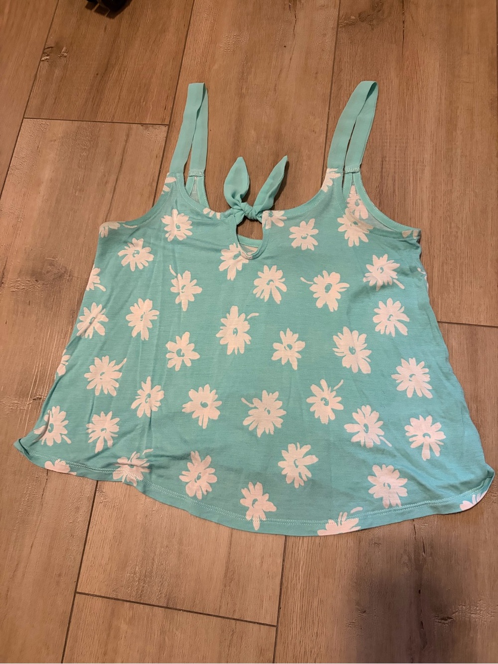 Kimchi Teal Daisy Tie-Front Camisole
